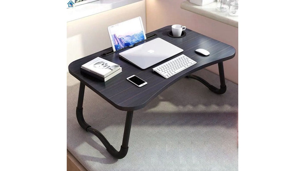 Portable Folding Laptop Bed Tray Table Lap Desk Notebook Breakfast Cup Slot