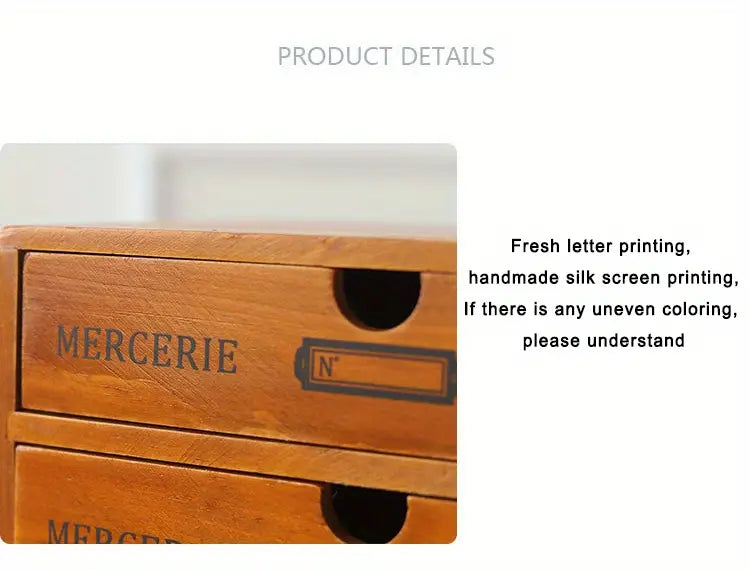 Timeless Elegance: 3-Layer Vintage Wooden Desktop Organizer