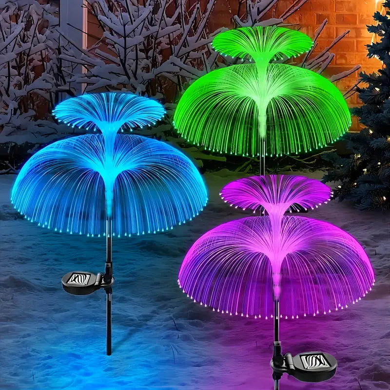 Sparkling Petals: 3-Piece Solar Flower Lights for a Waterproof Christmas Glow