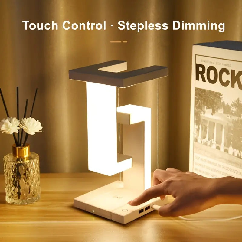 Floating Desk Lamp With Wireless Charging And USB Output Port