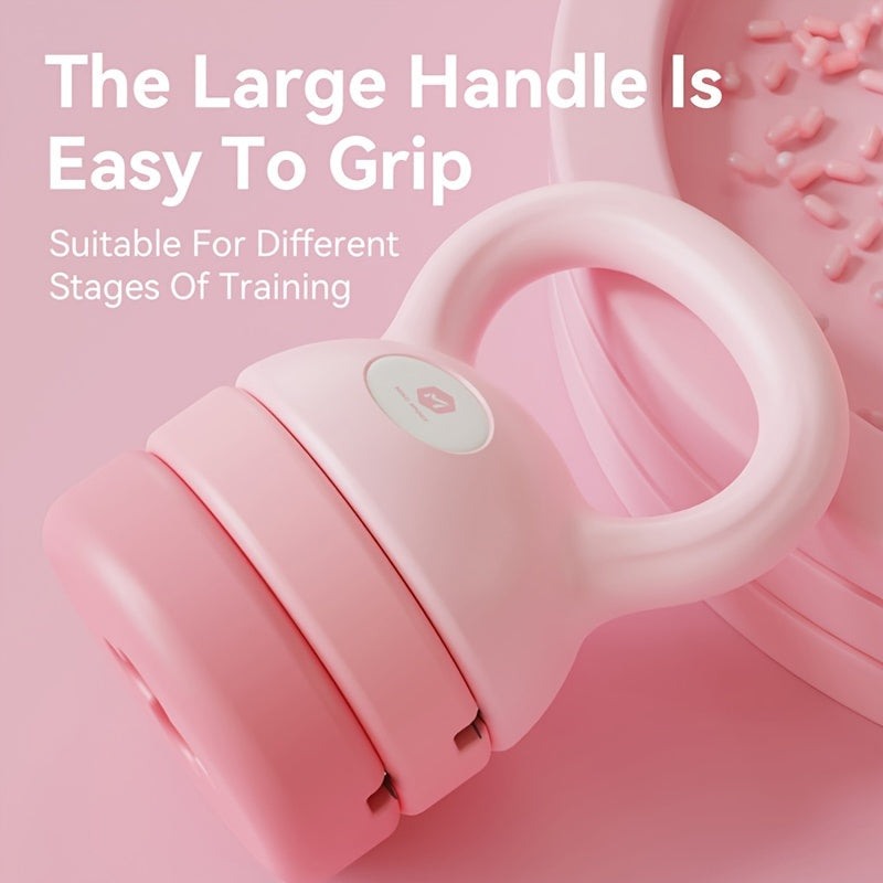 Adjustable Weight Kettlebell - 12lb Versatile Fitness Essential(Pink)