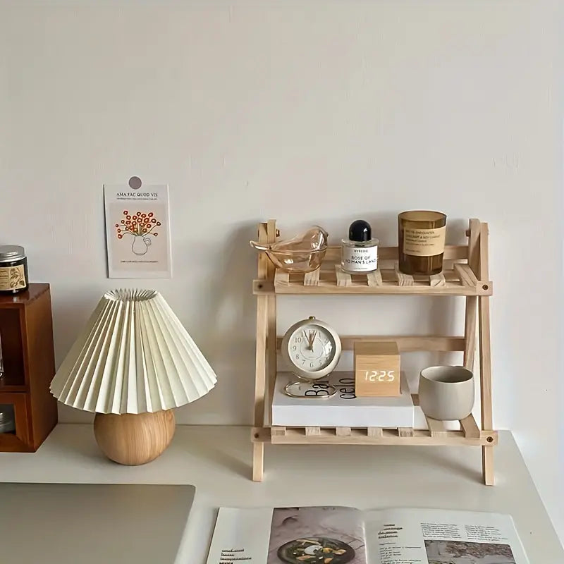 Clutter-Free and Chic: Wooden 2-Tiers Desktop Organizer Shelves
