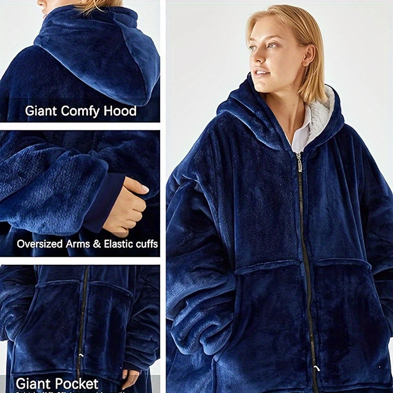 Wearable Zipper Blanket Super Soft Flannel Warmth