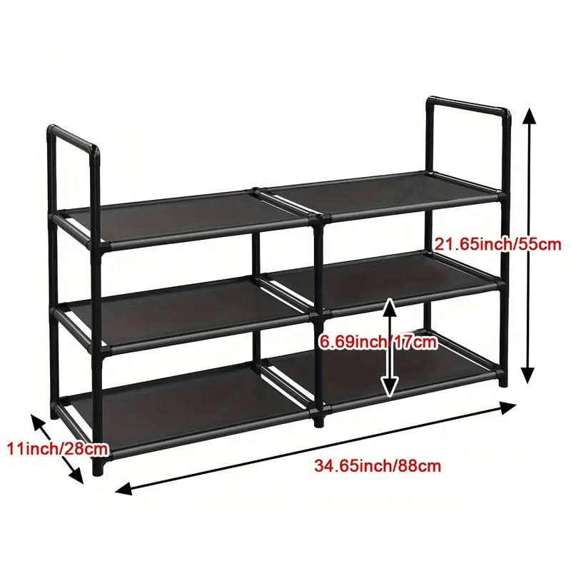 Keep your entryway tidy and stylish with our 3-Tier Shoe Rack