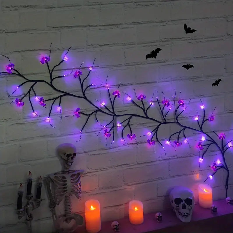 Enchanted Night Wings: Halloween Wicker Bat String Lights