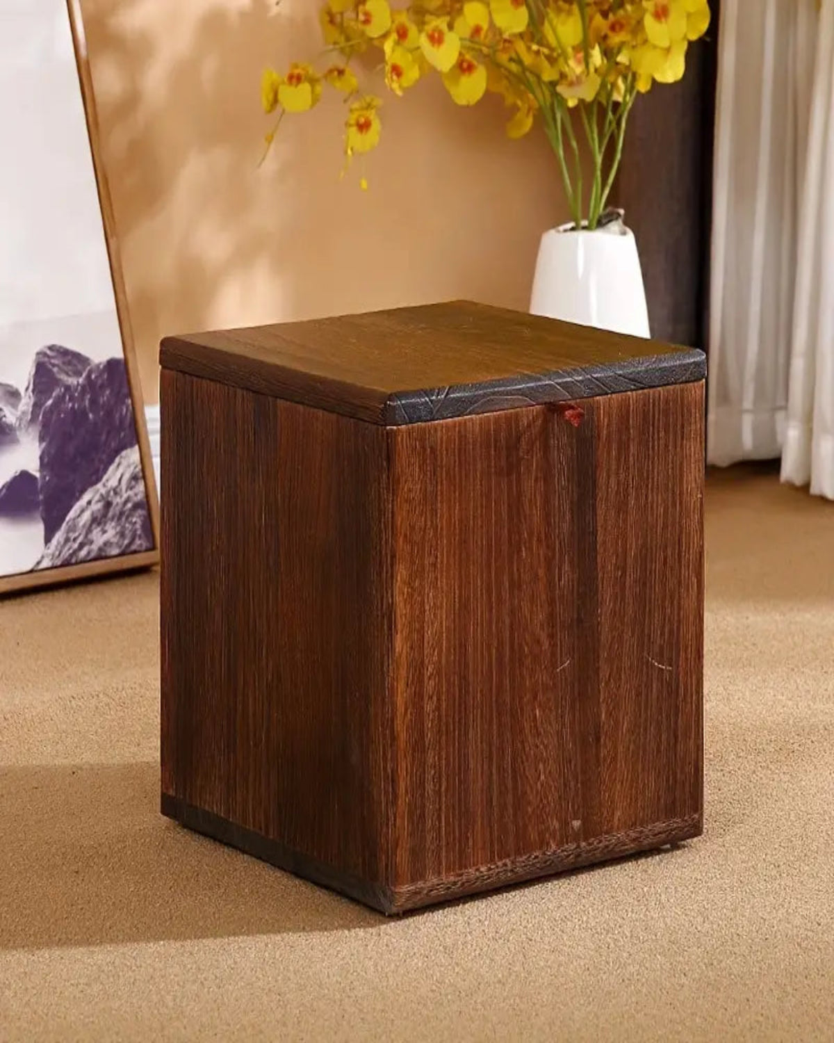 Flip Top Lid Storage Bench - Brown