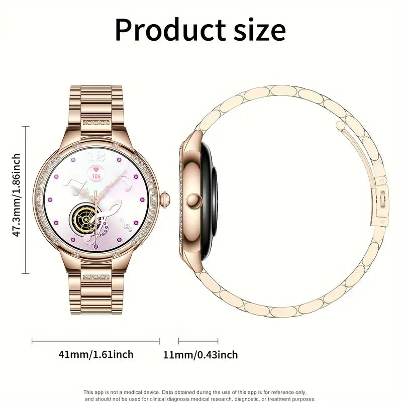 Golden Wireless Call Smart Watch for Women - Multi-Sports Modes & Voice Assistant