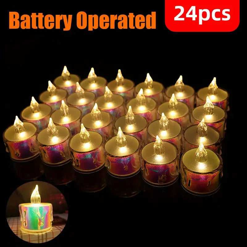 Radiant Glow: Set of 24 LED Electronic Candles