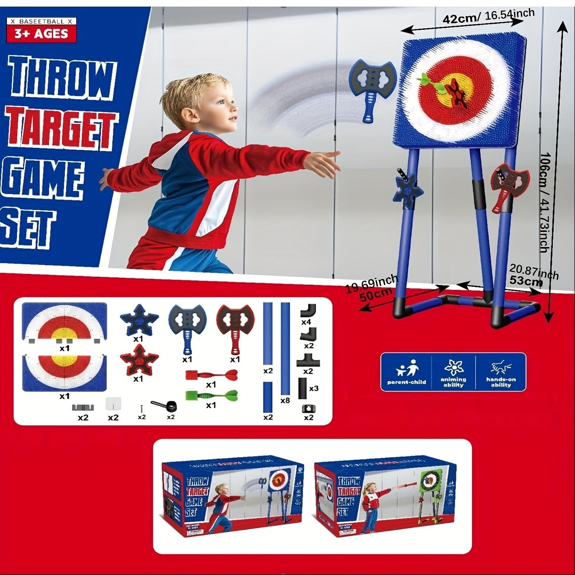 Throwing Spinning Axe Dart Target Outdoor Toy Set
