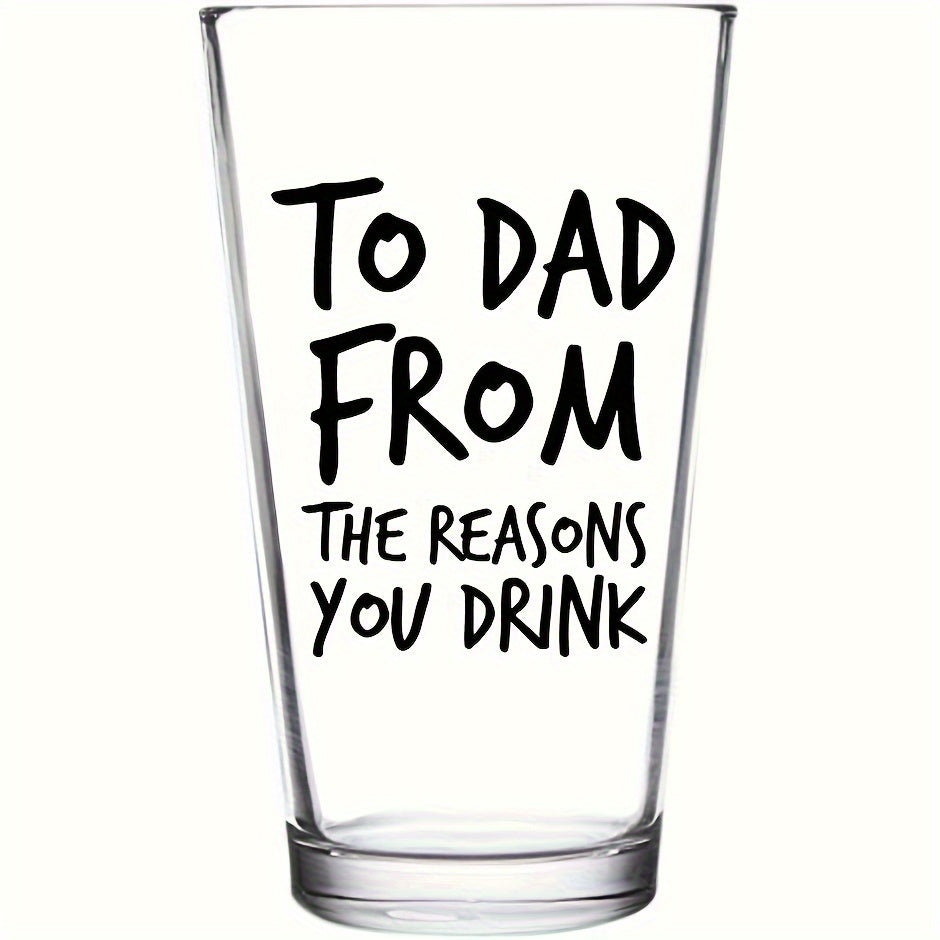 Large 500ml U-Shaped Glass Beer Cup with Letter Print