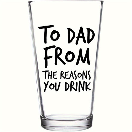 Large 500ml U-Shaped Glass Beer Cup with Letter Print