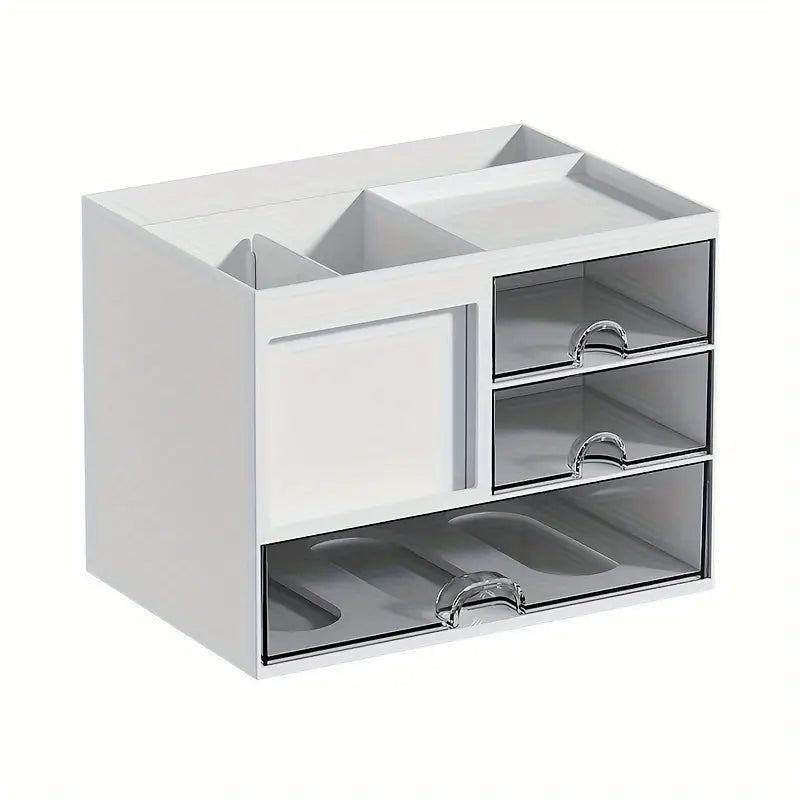 Modern White Desktop Office Desk Storage Box with Drawers - Rust Resistant