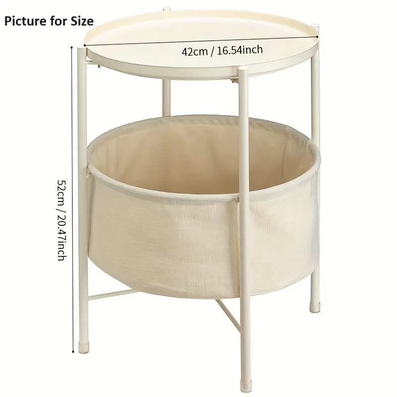 Double Layer Black Metal Tea Table in Black Color