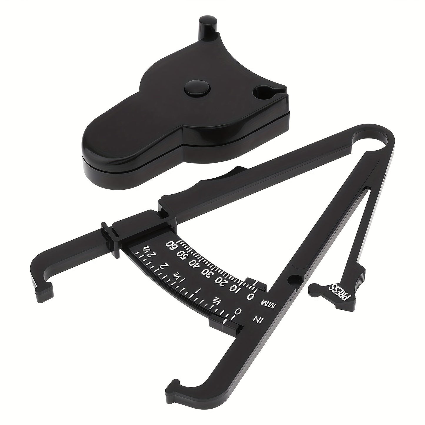 Portable Body Fat Caliper and Tape Measure Set(Black)