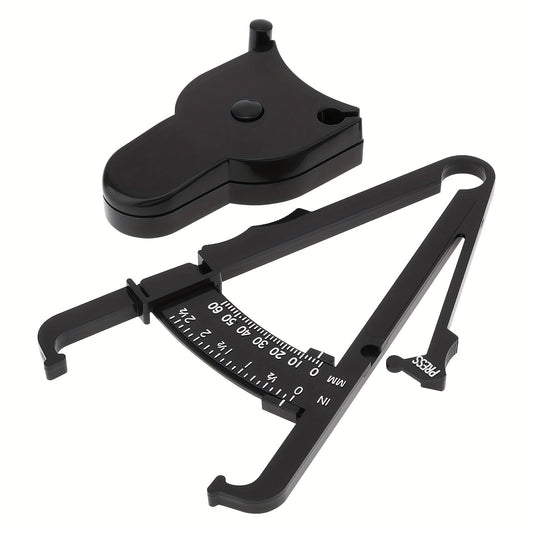 Portable Body Fat Caliper and Tape Measure Set(Black)