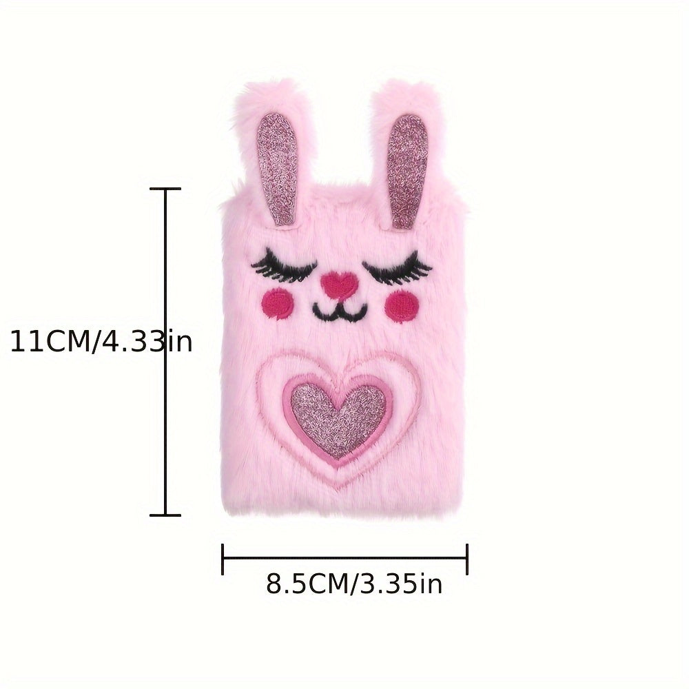 Mini Cartoon Bunny Plush Notebook Pocket Diary