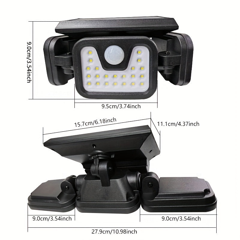 Outdoor Solar Wall Light with Motion Sensor & Foldable Design