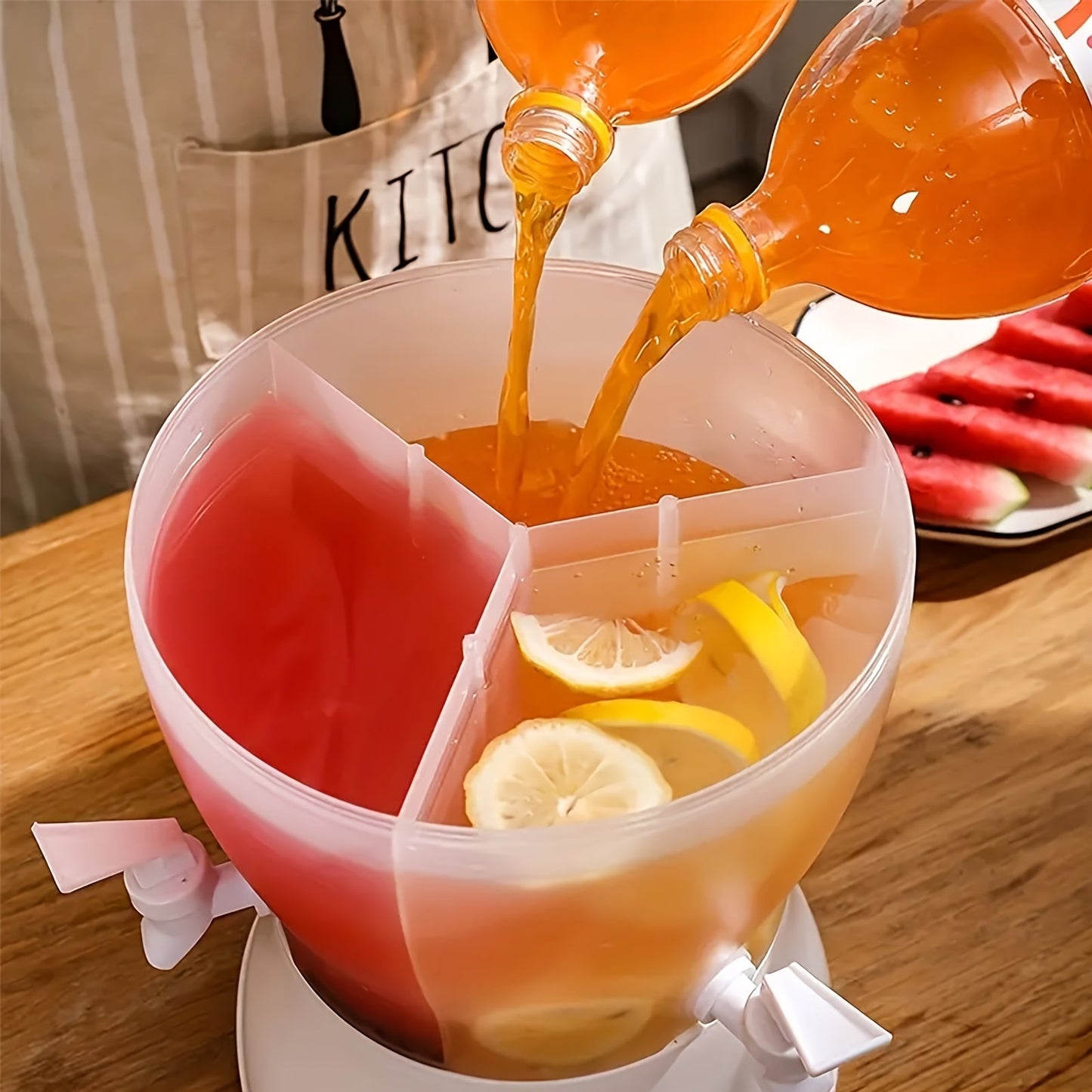 Rotary Beverage Dispenser with 3 Compartments