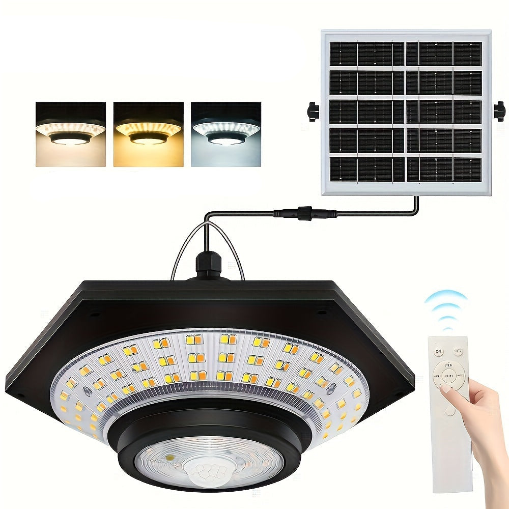 Solar LED Pendant Light with Remote & Motion Sensor