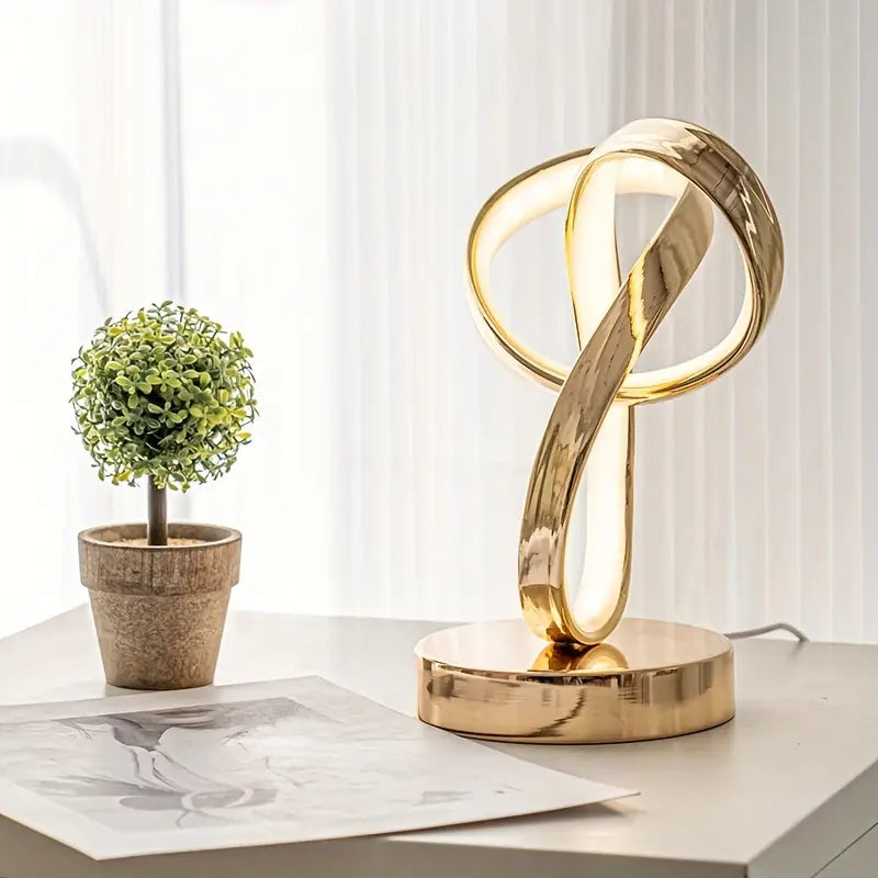 Space-themed USB Bedside Table Lamp - Golden