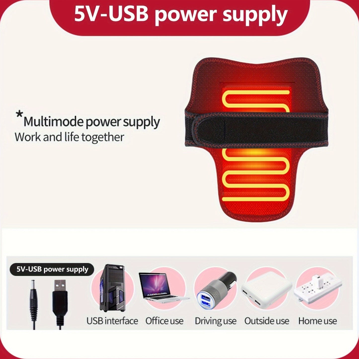 USB Heated Neck Wrap with Massage(Black)