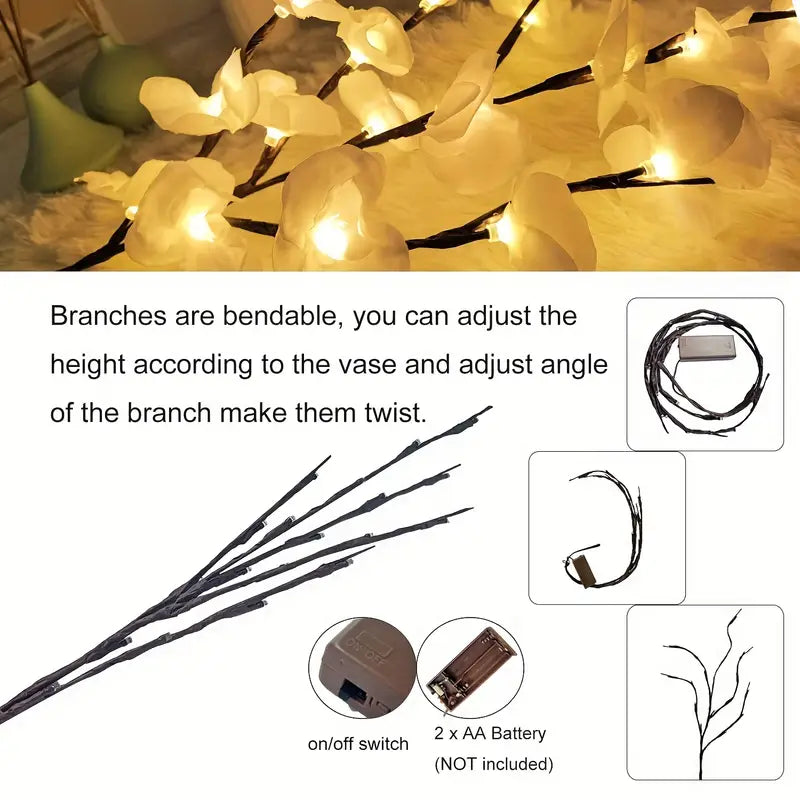 1pc-20 LED White Willow Branch Lights