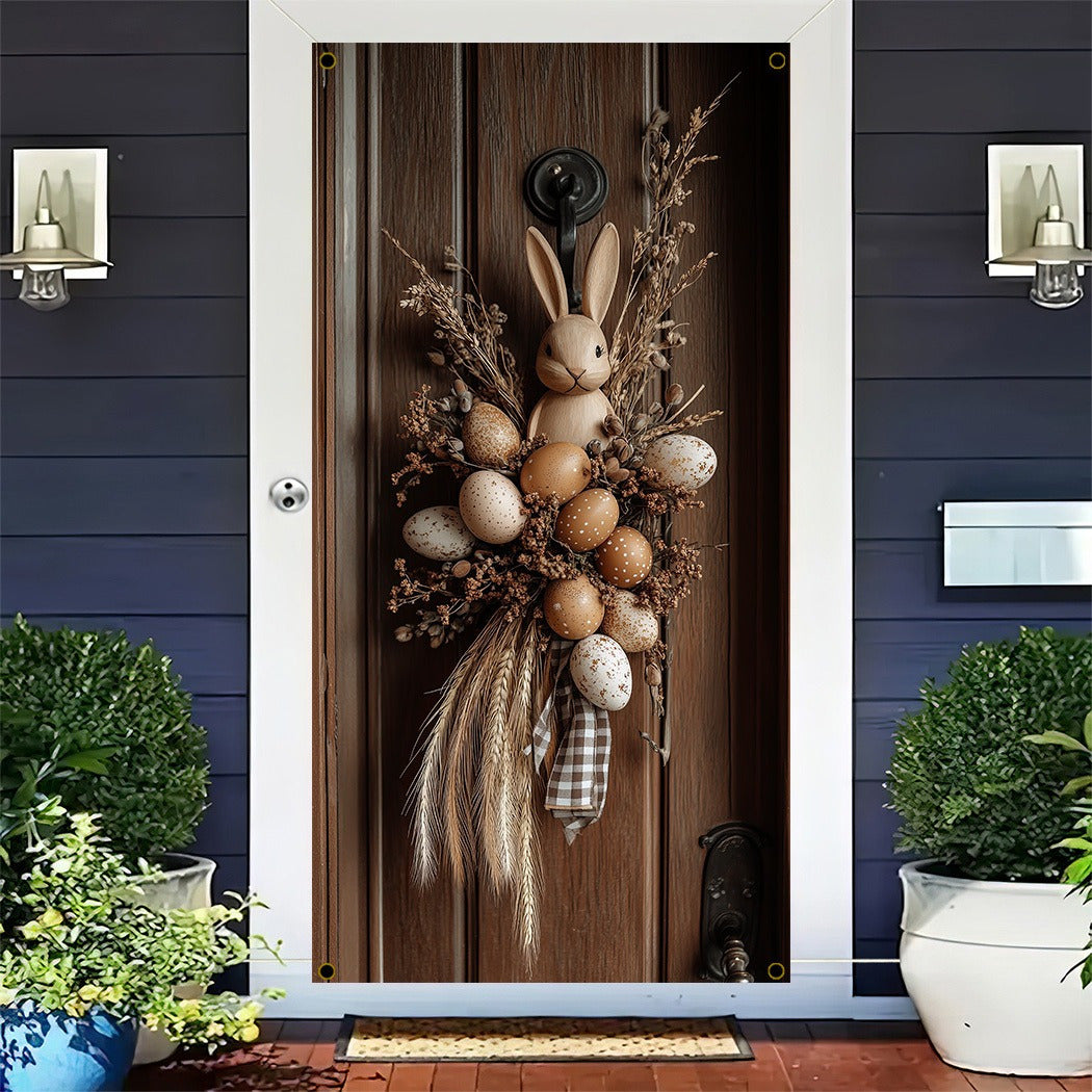 Rustic Farmhouse Easter Bunny Wreath Wall Decoration