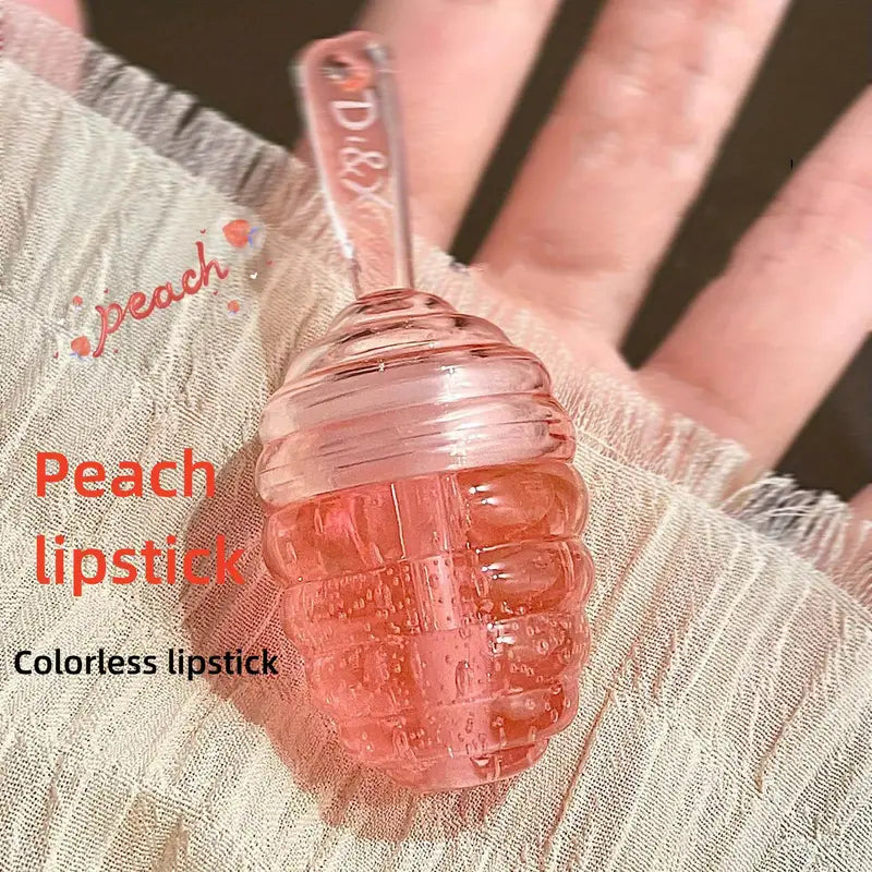 Natural Honey Moisturizing Lipstick, Honey/Peach Lip Balm Lip Gloss, Hydrating And Moisturizing, Long-lasting Lip Bigger, Fade The Lip Line, Prevention Dry And Crack