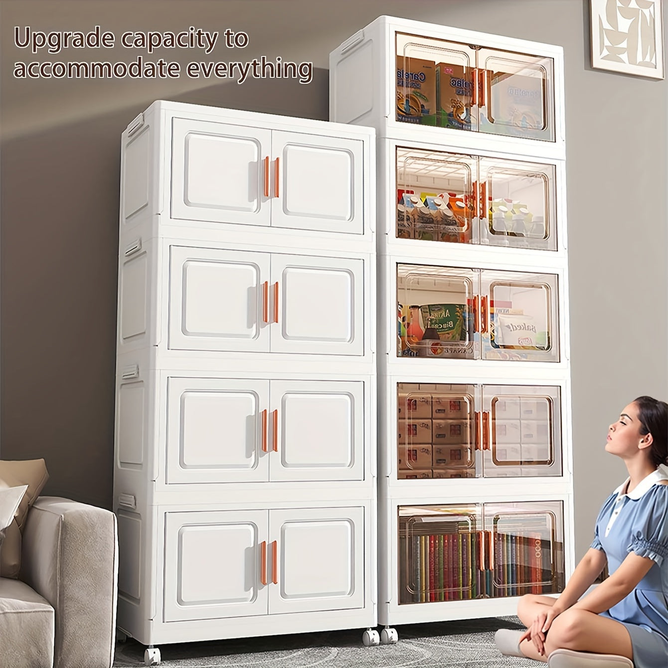 Transparent Storage Cabinet Magnetic Doors