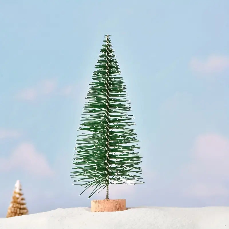 Set of 8 Pine Needle Christmas Tree Micro Bonsai Decorations