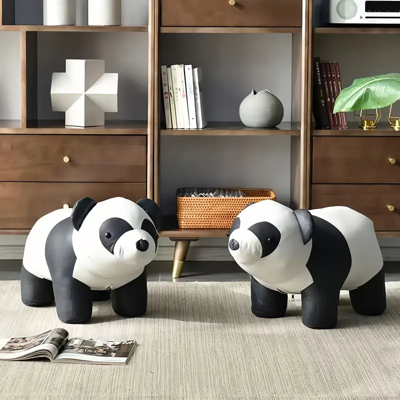 Solid Wood Bench - Charming Panda-Shaped