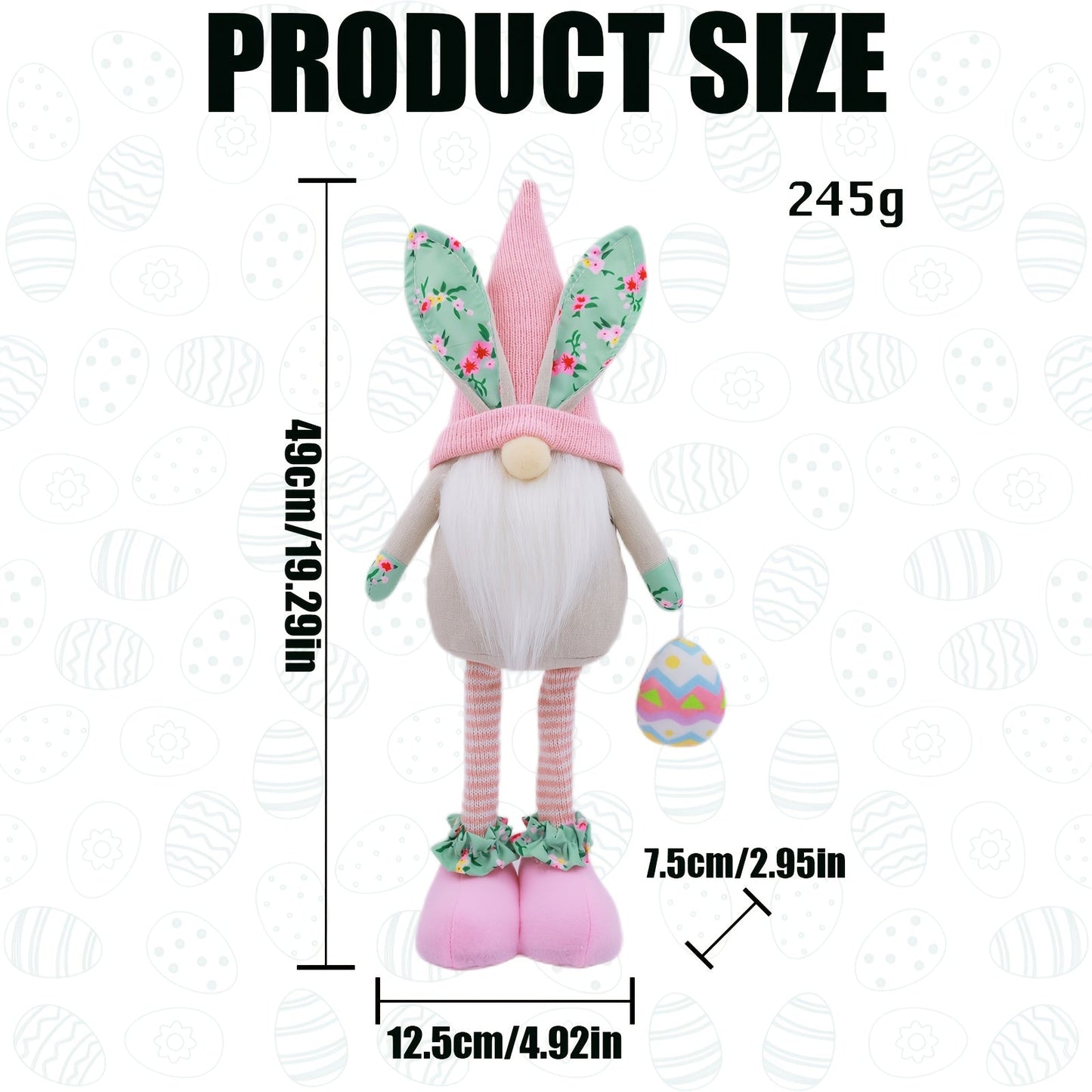 Handmade Easter Bunny Gnome Plush Decoration