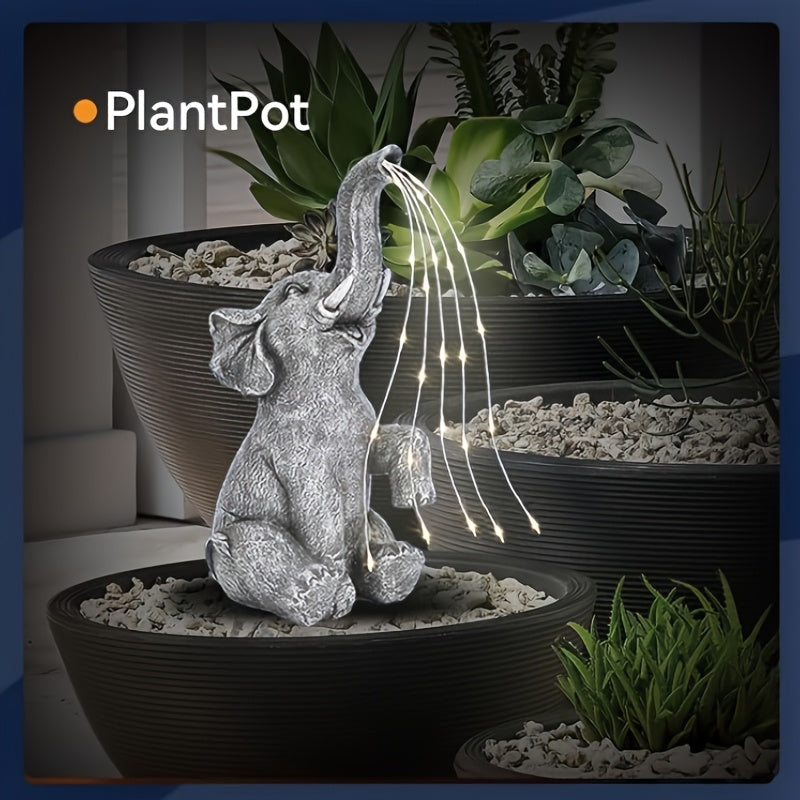 Solar Elephant LED Lantern Garden Light Outdoor Decor