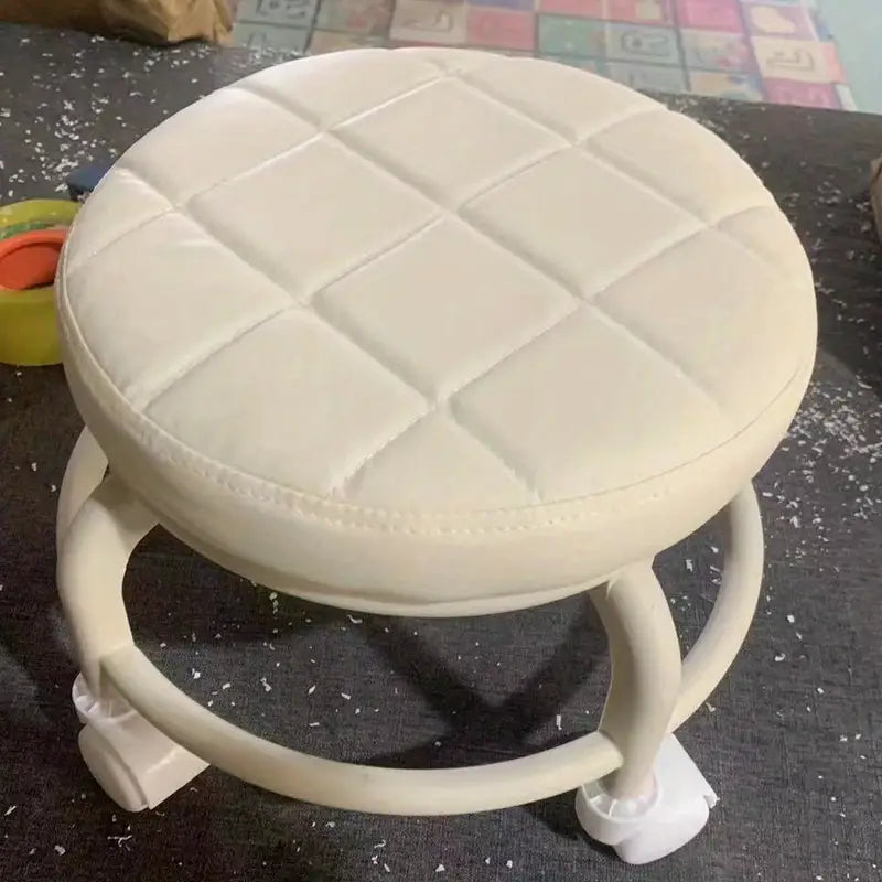 Step Up Your Decor Game with a Trendy Round Rolling Stool