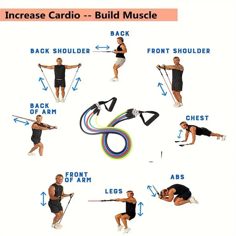 11pcs TPE Resistance Fitness Set - Ultimate Strength Trainer