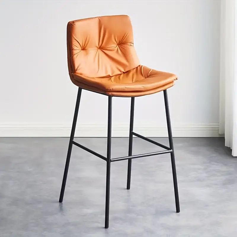 Iron Bar Chair with Backrest - Orange (75cm)