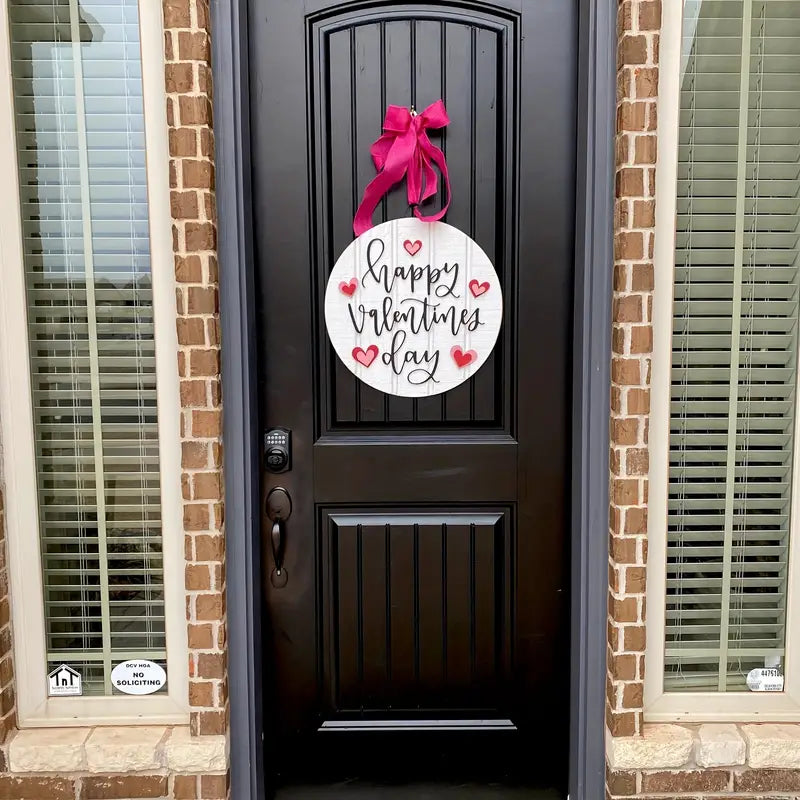 Valentine's Day Wooden Door Hanger - Heartwarming Sign for Love Celebrations