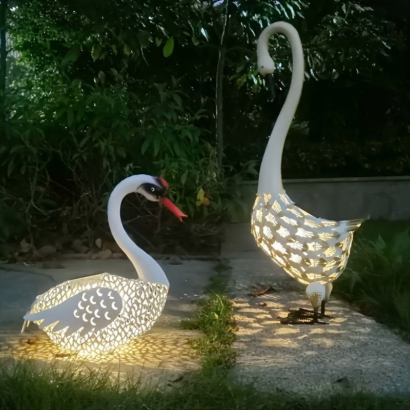 Solar Swan Garden Statue Outdoor