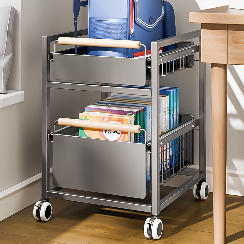 Mobile Book Bag Storage Rack Trolley