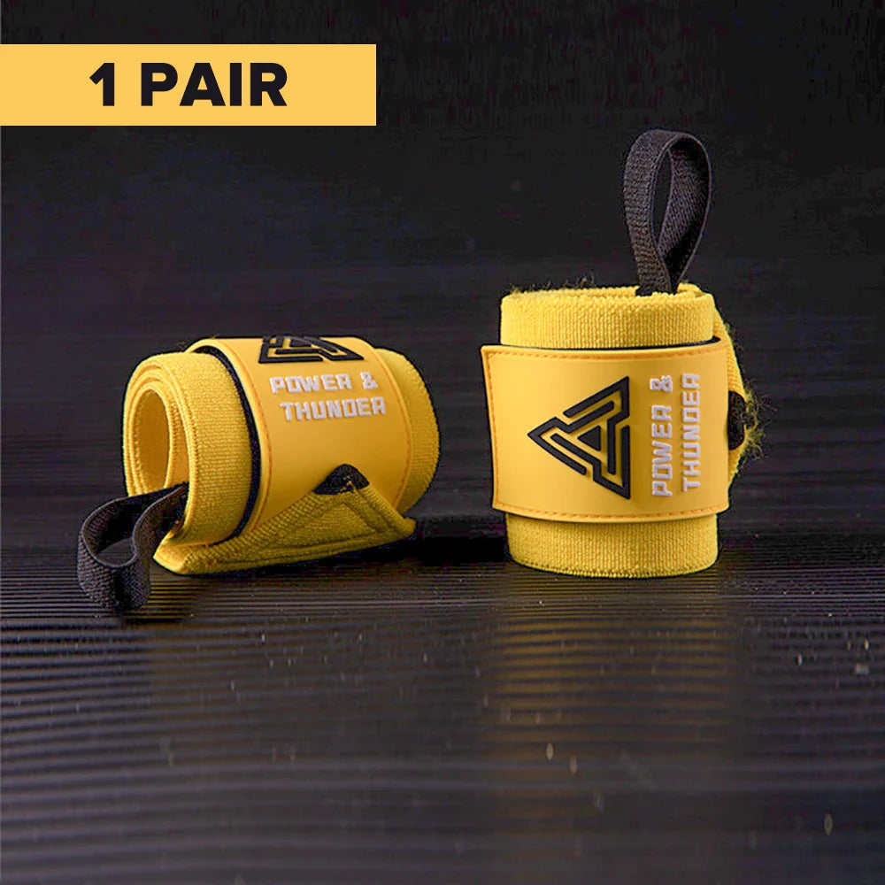 Premium Wrist Support Wristbands 1 Pair Yellow