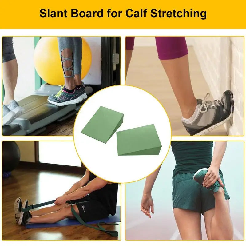Yoga Foam Wedge Blocks Calf Raise Stretchers (Green)