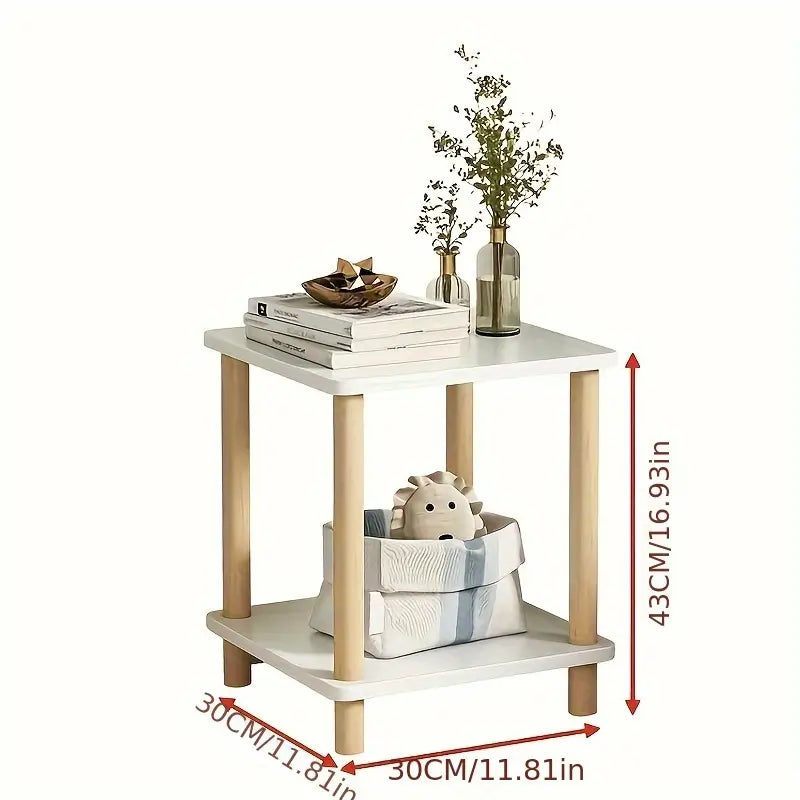 Sleek Wood-Based Panel and Hardwood Design Side Table