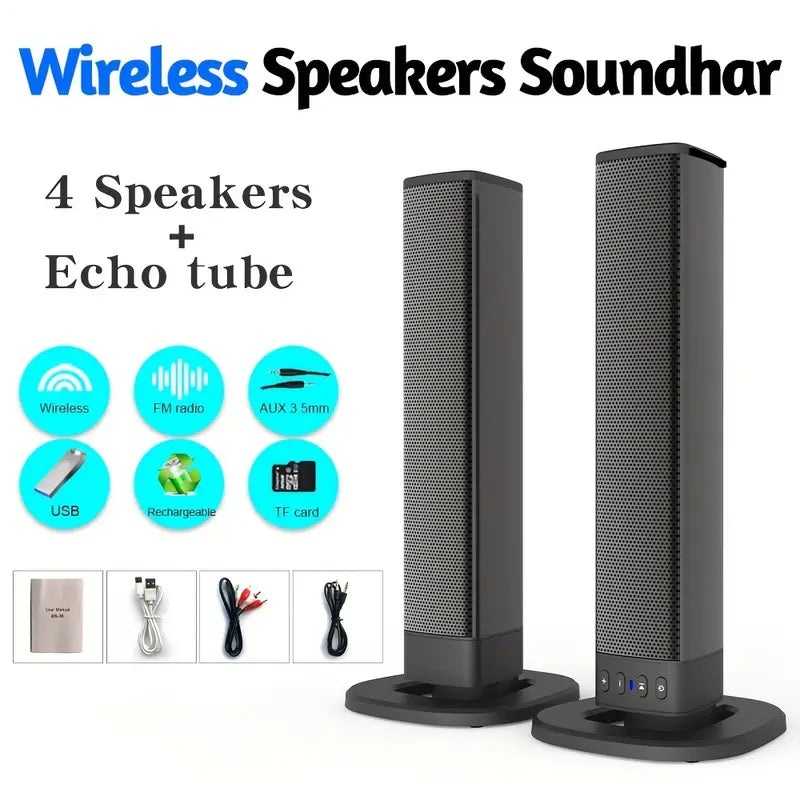 20W 3D Home Theater Stereo Surround Wireless Speaker - Black