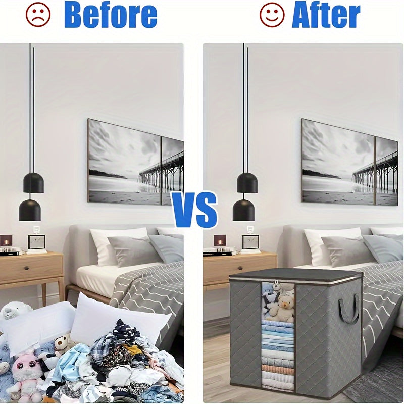 Foldable Storage Boxes with Reinforced Handles (3-Pack)