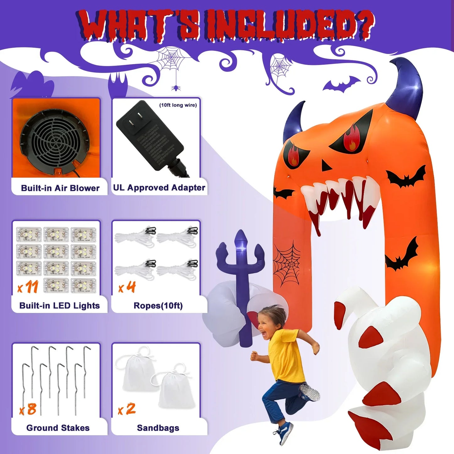 Halloween Inflatable Arch with LED Lights