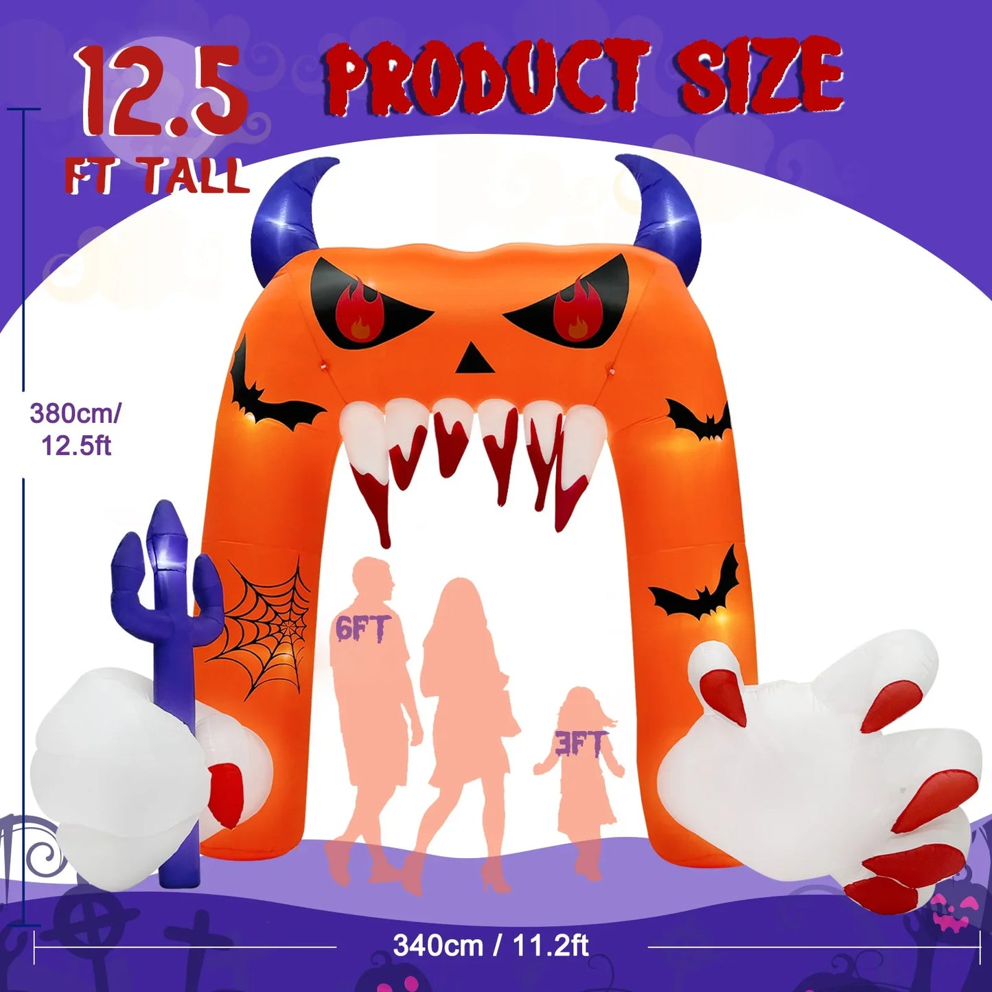 Halloween Inflatable Arch with LED Lights