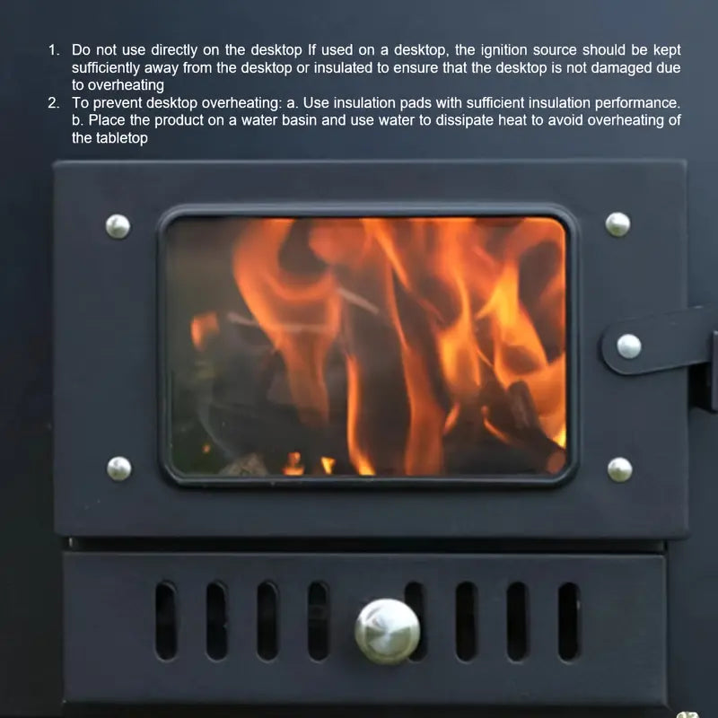 Portable Black Outdoor Stove with Fireplace