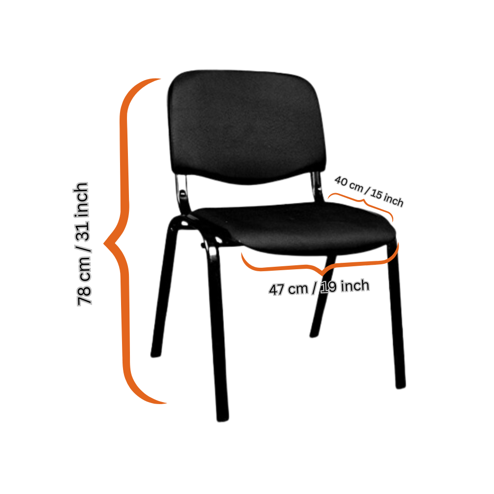 Stackable & Linkable Office Conference Visitor Community  Chairs (Set of 7-Black)