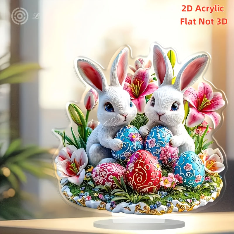 Acrylic Easter Bunny & Egg Decorative Sign
