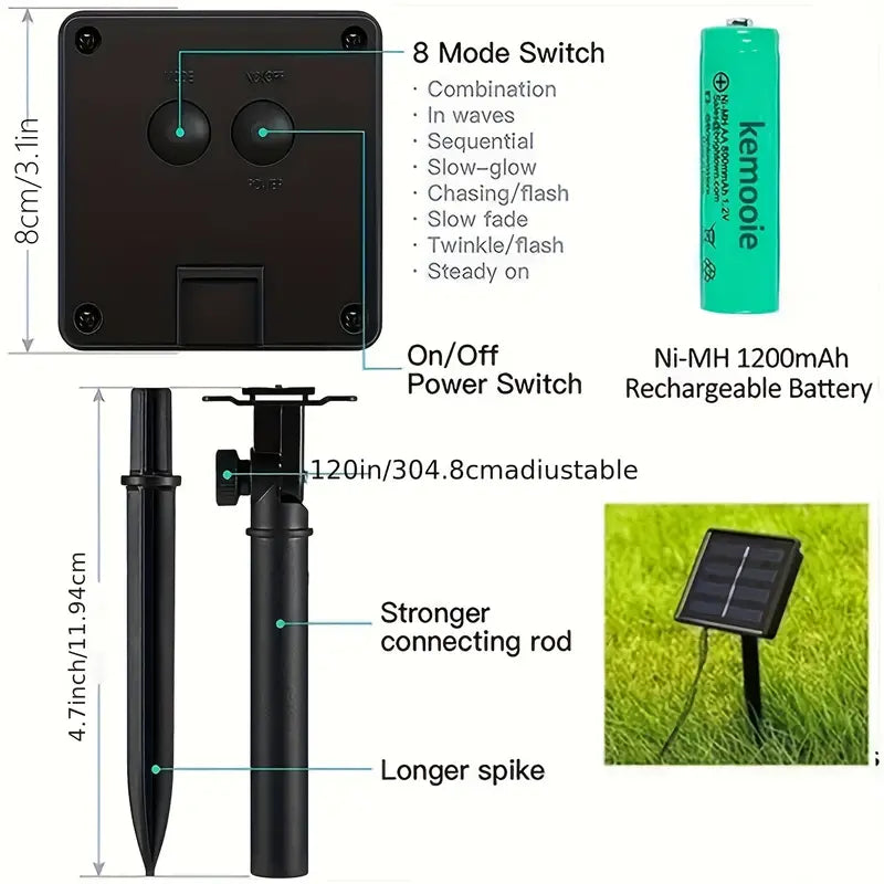 Solar String Lights - 1-Pack Copper Wire Fairy Lights